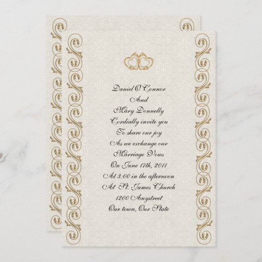 Faire-part de mariage formel (Devant / Derrière)