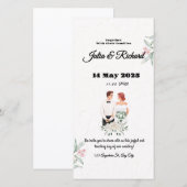 Faire-part de mariage Formel Beige et Vert Floral (Devant / Derrière)