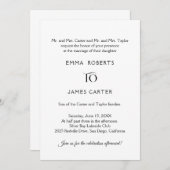 Faire-part de mariage formel classique (Devant / Derrière)