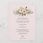 Faire-part de mariage formel de fleur douce (Devant / Derrière)