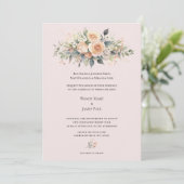Faire-part de mariage formel de fleur douce (Debout devant)