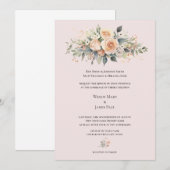 Faire-part de mariage formel de fleur douce (Devant / Derrière)