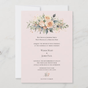Faire-part de mariage formel de fleur douce