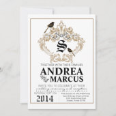 faire-part de mariage formel de pigeon des (Devant)