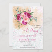 Faire-part de mariage formel éclaboussé de couleur (Devant)