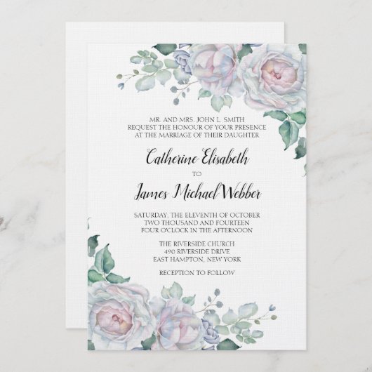 Faire-part de mariage formel exprimant les parents (Devant / Derrière)