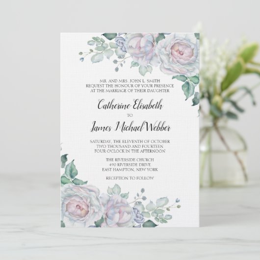 Faire-part de mariage formel exprimant les parents (Debout devant)