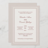 Faire-part de mariage formel minimaliste (Devant / Derrière)