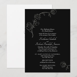 Faire-part de mariage formel noir contour de jasmi