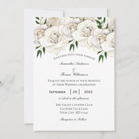 Faire-part de mariage Formel Rose d'or blanc (Devant)