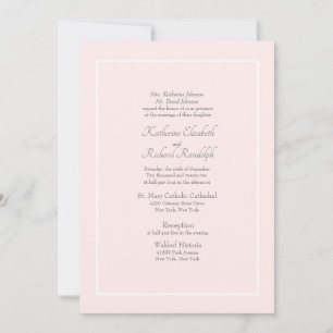 Faire-part de mariage formel rose Parents divorcés