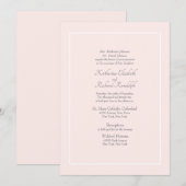 Faire-part de mariage formel rose Parents divorcés (Devant / Derrière)
