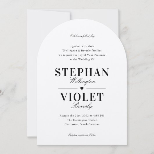 Faire-part de mariage Formelle Classique En Arche (Devant)