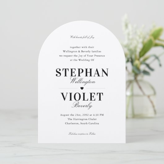 Faire-part de mariage Formelle Classique En Arche (Debout devant)