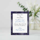Faire-part de mariage fractale bleue moderne (Debout devant)
