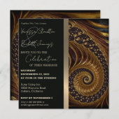 Faire-part de mariage fractale de l'or spiral (Devant / Derrière)