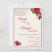 Faire-part de mariage Fraises et Roses Rouges (Devant)