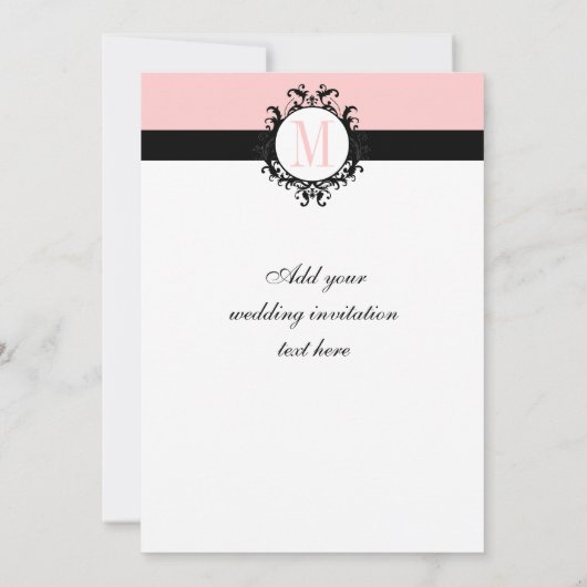 Faire-part de mariage français chic de monogramme (Dos)