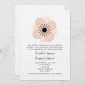 Faire-part de mariage français rose d'anémone (Devant / Derrière)