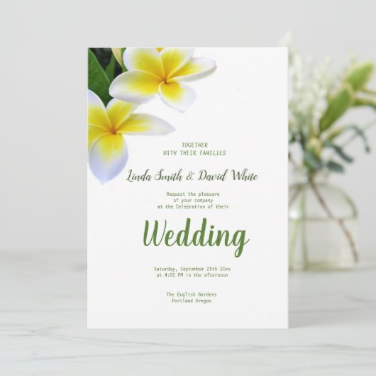 Faire-part de mariage Frangipani (Debout devant)