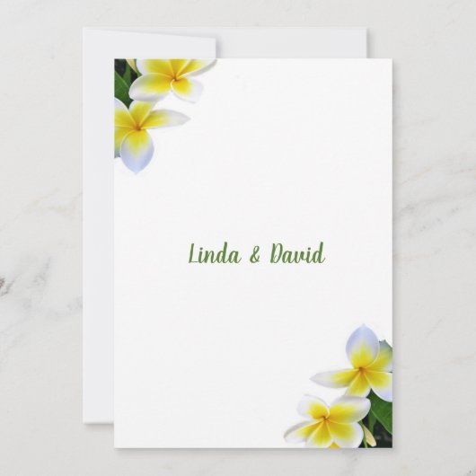 Faire-part de mariage Frangipani (Dos)