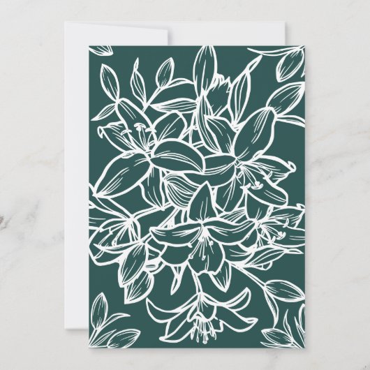 Faire-part de mariage frontalier à feuilles vertes (Dos)