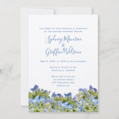 Faire-part de mariage frontalier Bella Blue Hydran (Devant)