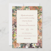 Faire-part de mariage frontalier de l'aquarelle fl (Devant)