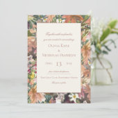 Faire-part de mariage frontalier de l'aquarelle fl (Debout devant)