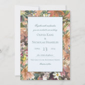 Faire-part de mariage frontalier de l'aquarelle fl (Devant)