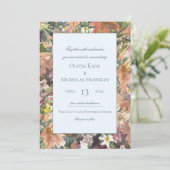 Faire-part de mariage frontalier de l'aquarelle fl (Debout devant)