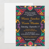 Faire-part de mariage frontalier espagnol coloré (Devant / Derrière)
