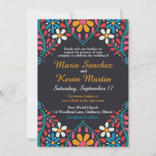 Faire-part de mariage frontalier espagnol coloré