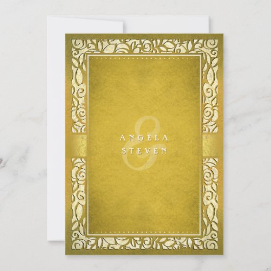 Faire-part de mariage frontalier Golden Regal Deco (Dos)