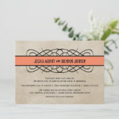 Faire-part de mariage frontalier orange (Debout devant)