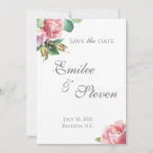 Faire-part de Mariage frontalier Rose aquarelle (Devant)