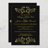 Faire-part de mariage frontalier Rose d'or (Devant / Derrière)