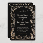 Faire-part de mariage frontalière des branches d'o (Devant / Derrière)