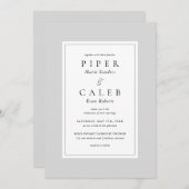 Faire-part de mariage frontalière minimaliste clas (Devant / Derrière)