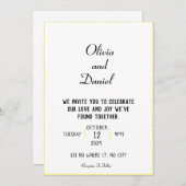 Faire-part de mariage frontière dorée (Devant / Derrière)