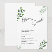 Faire-Part de Mariage Fugace avec Feuillage (Devant / Derrière)