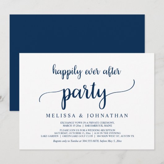 Faire-Part de Mariage Fuite de Noces Heureux à Tou (Devant / Derrière)