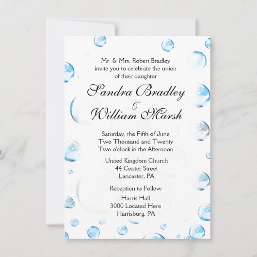 Faire-part de mariage Fun Imaginaire bulles (Devant)