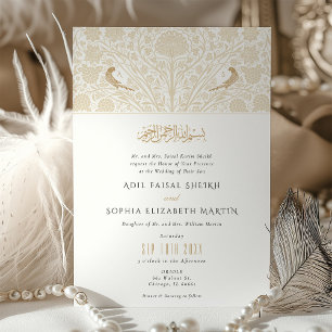 Faire-part de mariage fusion victorienne islamique