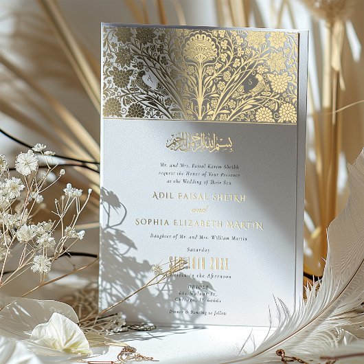 Faire-part de mariage fusion victorienne islamique