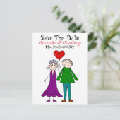 Faire-part de mariage futur marié et future mariée (Debout devant)