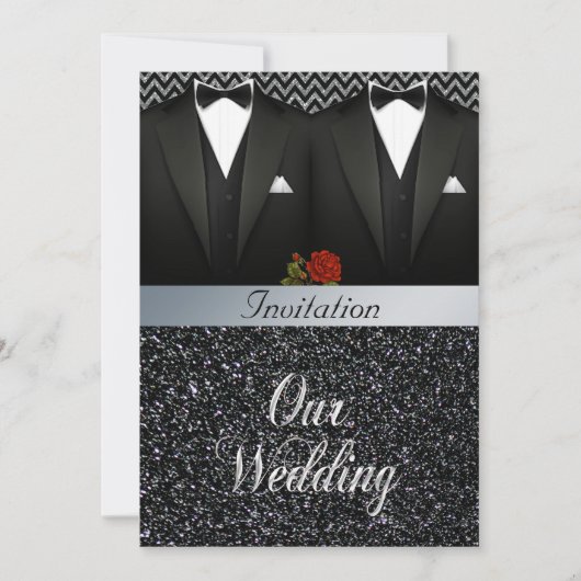 Faire-part de mariage gai de smoking (Devant)