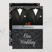 Faire-part de mariage gai de smoking (Devant / Derrière)