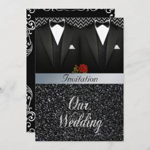 Faire-part de mariage gai de smoking