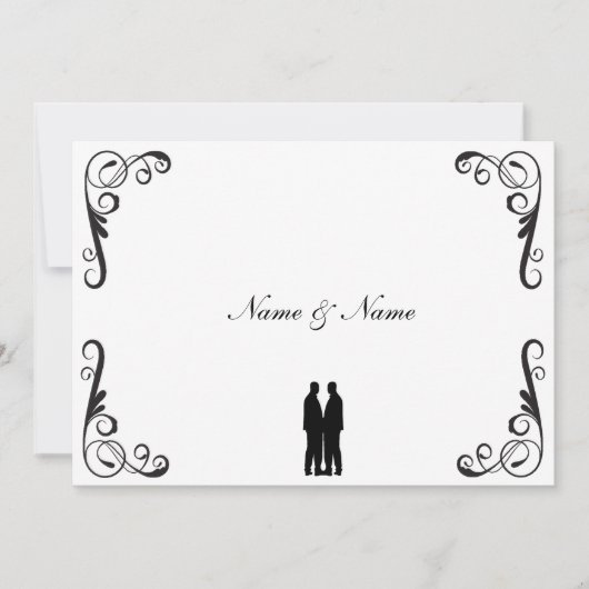Faire-part de mariage gai - deux mariés (Devant)